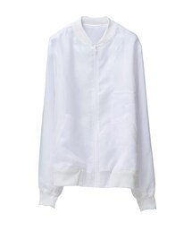 HUPOT | LAMB ORGANZA BOMBER JACKET/WHITE(ナイロンジャケット)