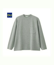 GU | ミラノリブビッグクルーネックセーター（長袖）(ニット/セーター)