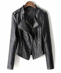 Amazon | レザーライダース (合皮)(ライダースジャケット)