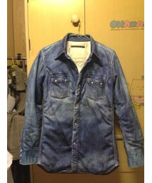 TALKING ABOUT THE ABSTRACTION | トーキングアバウト  デニムプリントシャツ(シャツ/ブラウス)