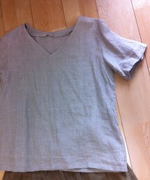 リネンVネックブラウス(シャツ/ブラウス)