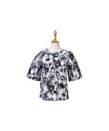 BAGAZIMURI | 水彩画風フラワープリント パフスリーブブラウス(Tシャツ/カットソー)