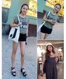 BAGAZIMURI | ロゴ入り キャップスリーブＴシャツ(Tシャツ/カットソー)
