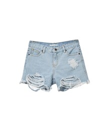 BAGAZIMURI | ダメージ加工ウォッシングデニムショートパンツ(デニムパンツ)