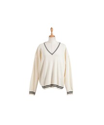 ルーズフィットVネックラインニット(ニット/セーター)