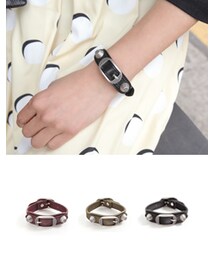 ベルト&スタッズポイントレザーブレスレット(ブレスレット)