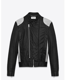 SAINT LAURENT PARIS | 2016ss Leather Jacket With Band Collar(ライダースジャケット)
