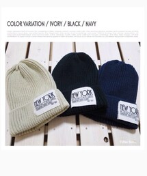 Tiffee Store | NEWYORKロゴ リブニットワッチ(ニットキャップ/ビーニー)