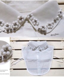 Tiffee Store | ビジュー×シャツ付け襟 ゴムストラップ付き(その他)