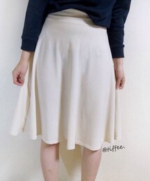 Tiffee Store | 単色ストレッチミモレフレアスカート(スカート)