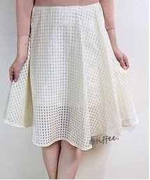Tiffee Store | チェック透けオーガンジーフレアスカート(スカート)