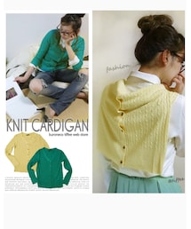 Tiffee Store | 薄ケーブルニットカーディガン(カーディガン/ボレロ)