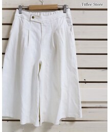 Tiffee Store | ストレッチ前開きタックガウチョパンツ(その他パンツ)