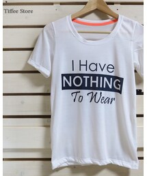Tiffee Store | I Have NOTHINGロゴプリントTシャツ(Tシャツ/カットソー)