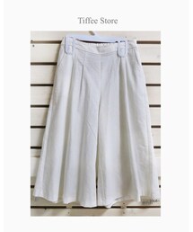 Tiffee Store | 麻混 ミモレ丈ガウチョパンツ (その他パンツ)