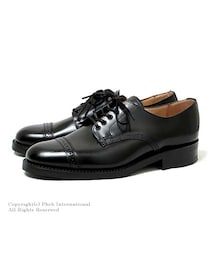 SANDERS | サンダース/SANDERS 英国製''ブラック''パンチドキャップダービーシューズ(9639-BLACK)(ドレスシューズ)