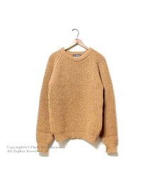 H.ロビンソンニッティング/H. ROBINSON KNITTING by ジョーマック/JOE MC 英国製クルーネックセーター・ニット(14W-HALF-CARDIGAN-PO)(ニット/セーター)