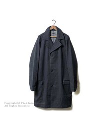 FRANK LEDER | フランクリーダー/FRANK LEDER ドイツ製 ''ダブルサイドコットン/リネン''ネイビーコート(0511008)(ステンカラーコート)