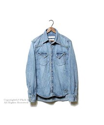 REMI RELIEF | レミレリーフ/REMI RELIEF 日本製 ''ヨークスタッズ''ナチュラル加工デニムウェスタンシャツ(DNM-WESTERN-HEARTSTUDS(RN1516-9115))(シャツ/ブラウス)