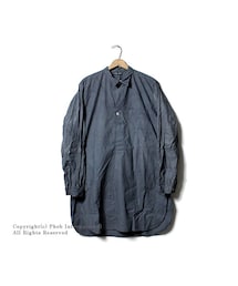 FRANK LEDER | フランクリーダー/FRANK LEDER ドイツ製 ''チャコール'' 限定モデル ボックス付き ハンドダイドコットンロングシャツ(0646126-95)(シャツ/ブラウス)