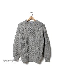 H.ロビンソンニッティング/H. ROBINSON KNITTING by ジョーマック/JOE MC 英国製 ''手編み''ケーブルハンドニットセーター(HAND KNITTED CABLE P/O)(ニット/セーター)