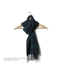 Johnstons of Elgin | ロイヤルヘザー/ROYAL HEATHER by ジョンストンズ/JOHNSTONS 英国製 ''チェック柄''ラムズウールスカーフ・マフラー(ROYALHEATHER-SCARF-WD33(CHECK))(マフラー)