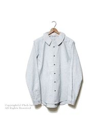 FRANK LEDER | フランクリーダー/FRANK LEDER ドイツ製 ''デタッチャブルカラー''ストライプコットン/リネンシャツ(0516091)(シャツ/ブラウス)