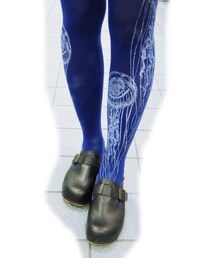 不明 | 海月柄、50デニール、ガリ版刷りらしいので洗い方注意(取り扱いメモ)(タイツ/ストッキング)