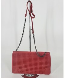 Christian Louboutin | Christian Louboutin - M Kios Spike Embellished Leather Cardholder - Womens - Red(クラッチバッグ)