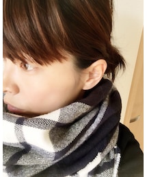 GLOBAL WORK | ネイビーチェック(マフラー)