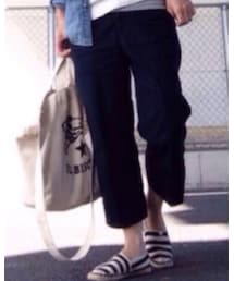 Spick & Span | ネイビーワイドパンツ(その他パンツ)