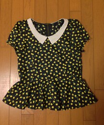 anatelier | フルーツ柄のペプラムブラウス(シャツ/ブラウス)