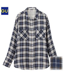GU | 生地が柔らかくとても着やすいシャツです。裏生地がドット柄になってるのでそれがまた可愛い1枚です。(シャツ/ブラウス)
