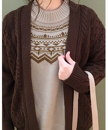 earth music&ecology | 求心ニットプルオーバー Camel 4,990+税(ニット/セーター)