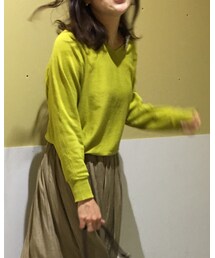 Green　Parks | アルガンオイル+UV加工 Vネックニット ￥2,149 税込(トップス)
