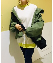 Green　Parks | WEARSリブ配色スウェットBIGプルオーバー ¥3,990- Gray(トップス)