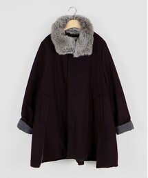 中綿キルトAラインウール混コート(ダウンジャケット/コート)