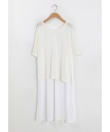 ユニークアンバランス丈TEE(Tシャツ/カットソー)