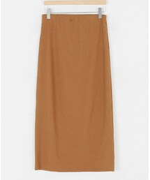 リブ編みロング丈ペンシルスカート(スカート)