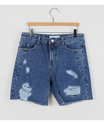 ユーズドクラッシュデニムショートパンツ(デニムパンツ)