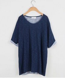 コットンスラブロールアップスリーブTEE(Tシャツ/カットソー)