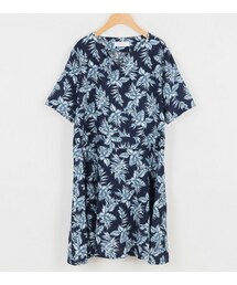 ボタニカルキーネックフレアワンピース(ワンピース)