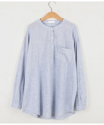 コットンヘンリーネックメランジシャツ(シャツ/ブラウス)