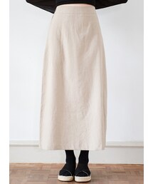 リネンブレンドモダンロングスカート(スカート)