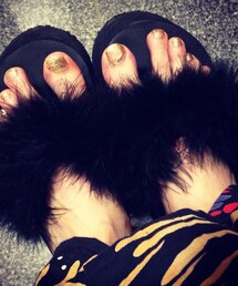 BUBBLES | ファー 厚底サンダル(サンダル)