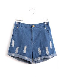 OBdesign | 個性破損感反折牛仔短褲(その他パンツ)