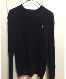 POLO RALPH LAUREN | ケーブルニット タッサー シルク セーター(ニット/セーター)