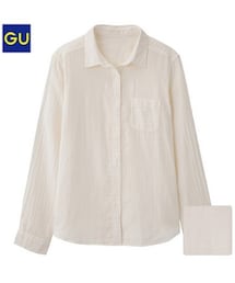 GU | 女裝雙層紗質襯衫(スーツジャケット)