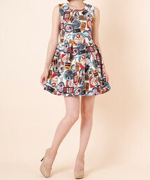 ellerie | ヴィンテージラベル柄ワンピース(ワンピース)