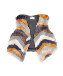 ellerie | 配色ボーダーファーベスト(その他アウター)